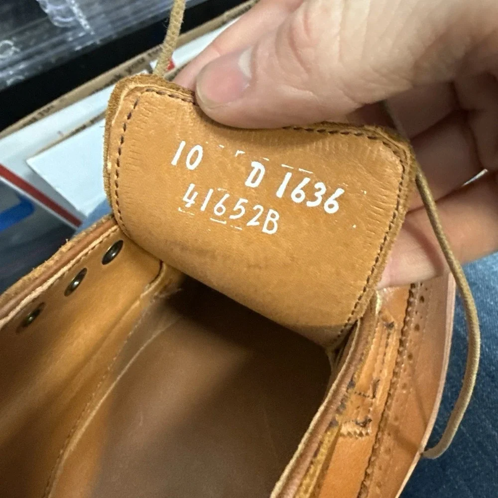 Allen‎ Edmonds Shannon Drive Tan Wingtip Derby Leather 1646 Mens Size 10 D